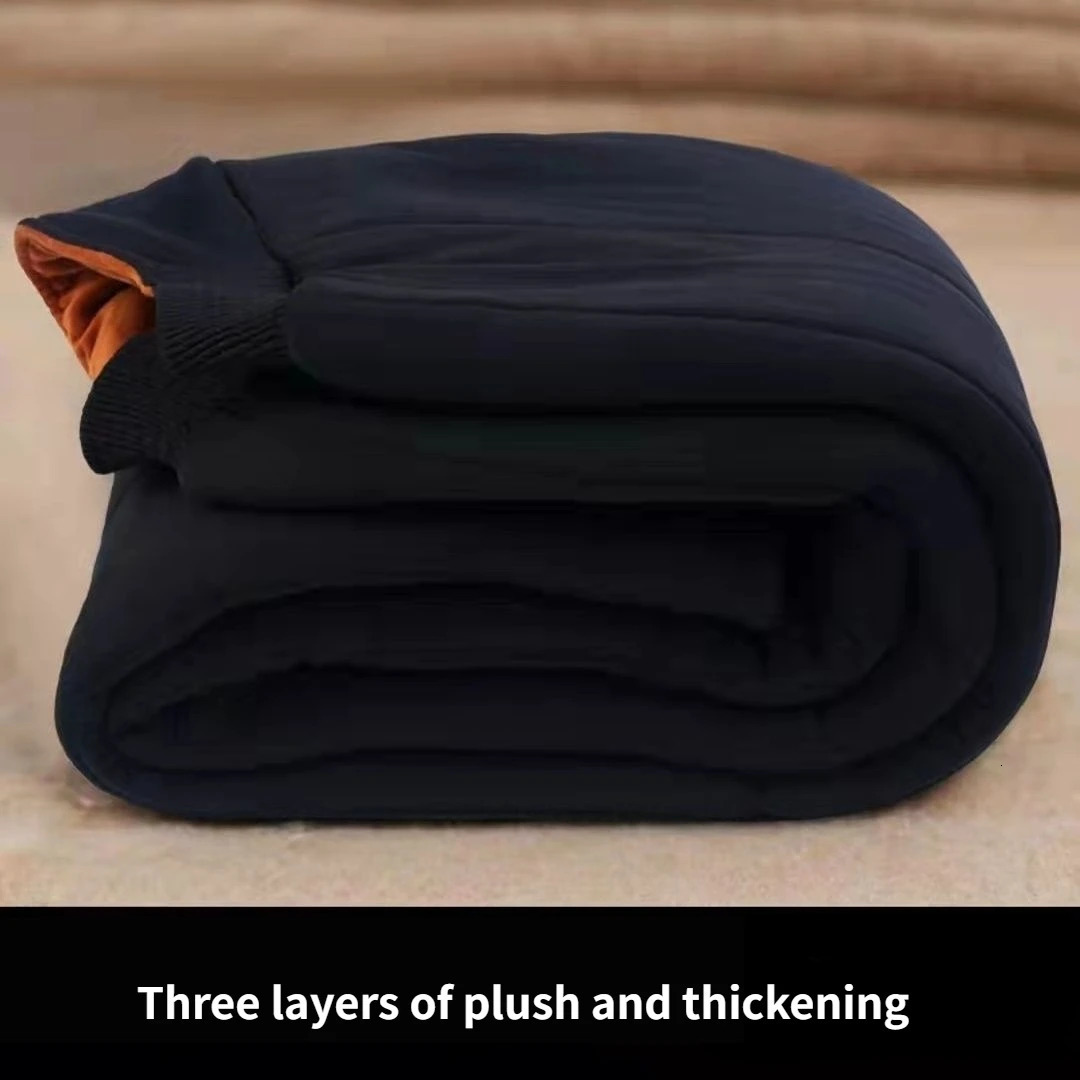 Thermal Underwear Men Winter Cold Stretch Warm Middle Aged Elderly Waist Protection Camel Hair Cottonpadded Trousers 241107Z