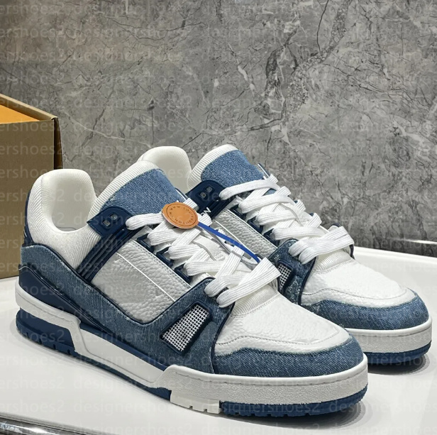 Luxury Casual Shoes Calfskin Leather Men women Sneakers Designers trainers Cowboy Printing Trainers platform lace-up casual sport shoes