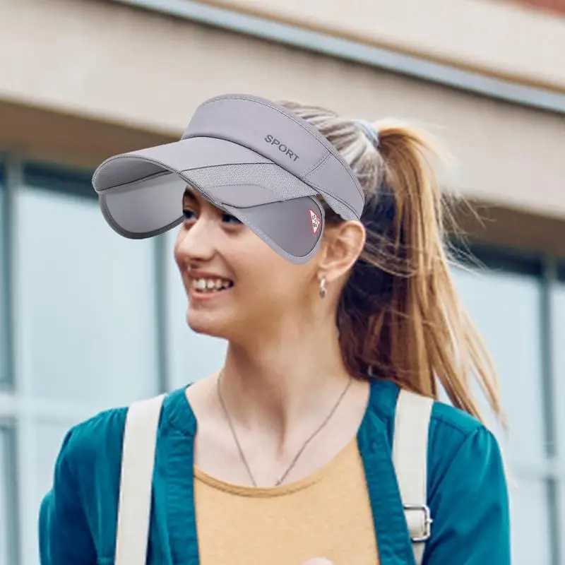 Visors Wide Brim Hats Bucket Hats Sun Visor Hat Large Pull Brim Sunscreen Hat Outdoor Protective Hats For Tennis Running Fishing Hiking And Jogging 24