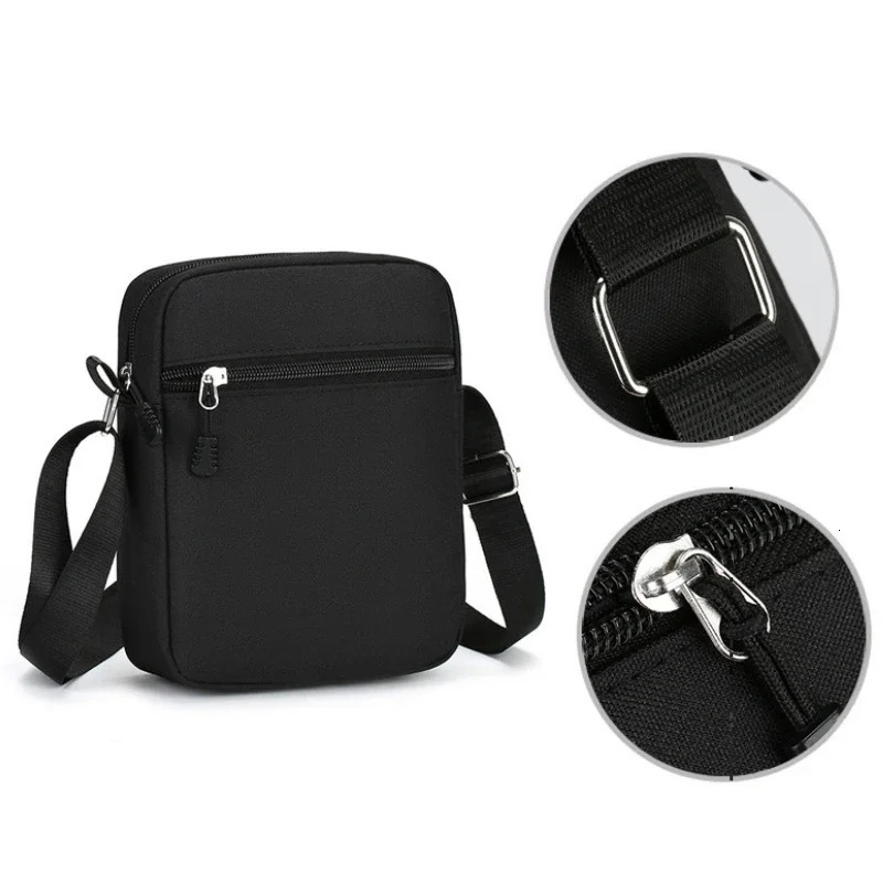 Oxford Shoulder Bag Durable Mini Black Mobile Phone Waist Pack Men Crossbody Bags Man Handbag 241111