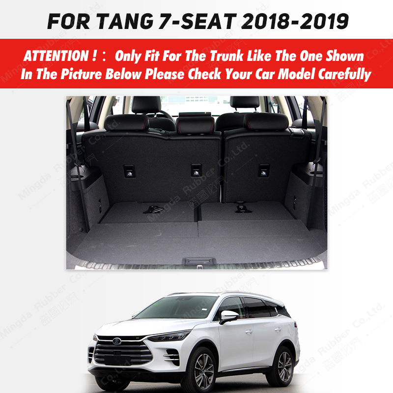 Auto Full Coverage Trunk Mat For BYD 5 /7-Seat Tang 2018 2019 Car Boot Cover Pad Cargo Liner Interior Protector Accessories 22c2a