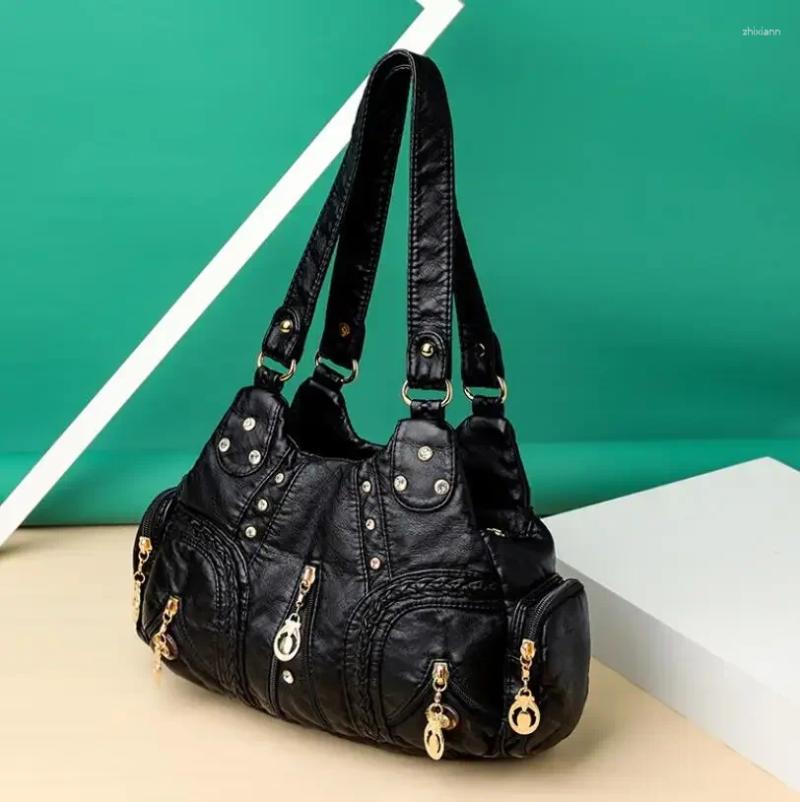 2025 NEW 2025 NEW Drawstring Multi Pocket Soft Sheepskin Shoulder Bags For Women Large Capacity Shopping Crossbody Hobo European Tote Handbag zhanyish