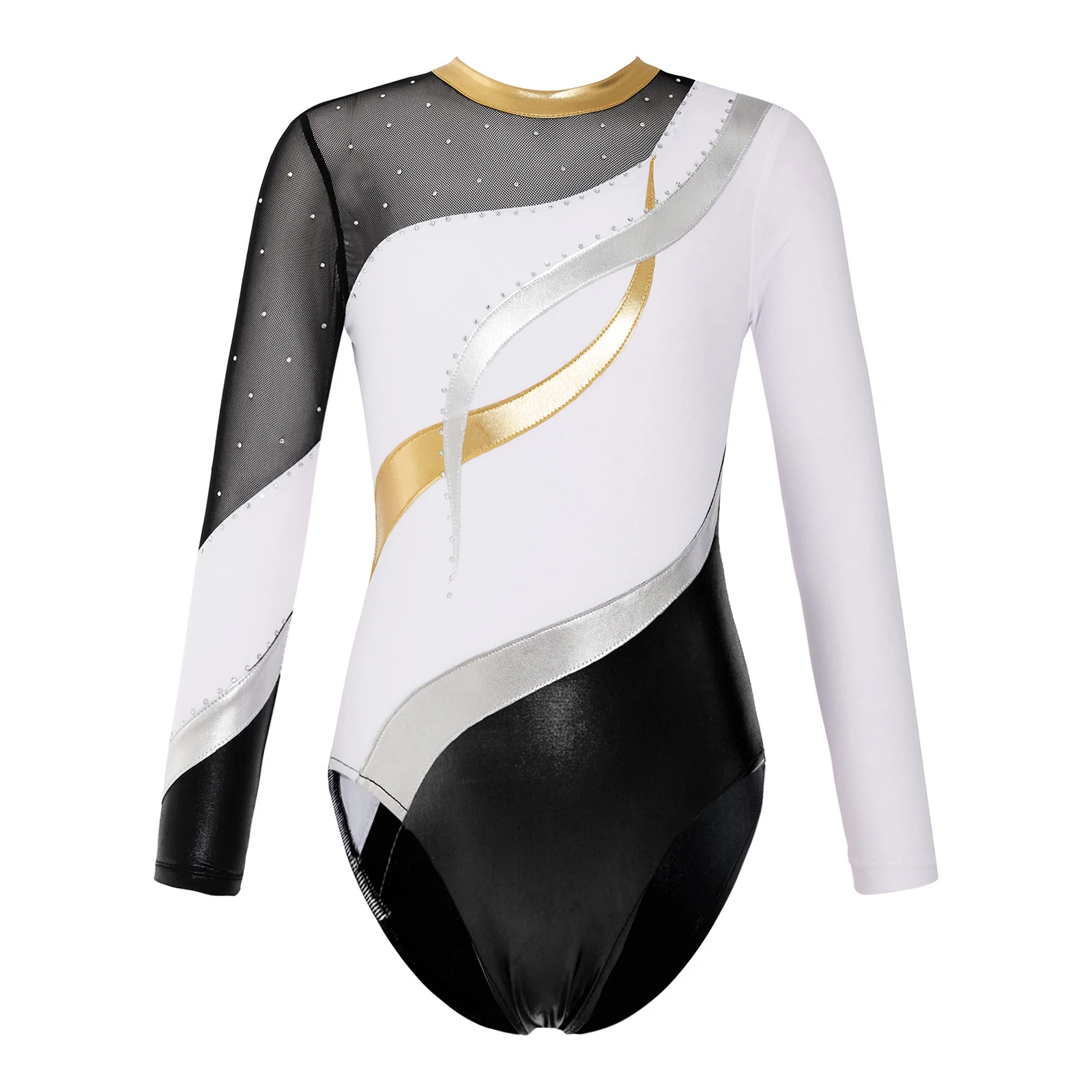 Kids Girls Gymnastics Leotard Costume 2pcs Sport Shorts Outfit Figure Skating Jumpsuit Dancewear Ballet Dance Rhythmic Bodysuit