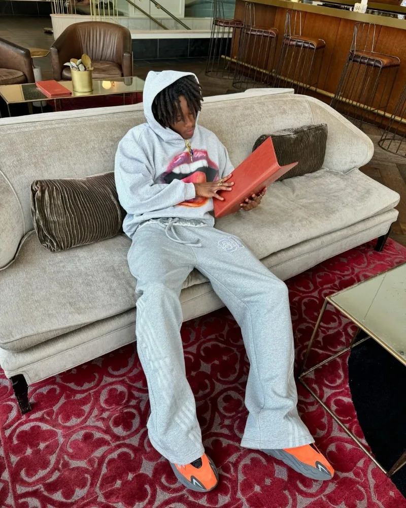 American High Street Retro Big Mouth Anime Print Oversized Hoodie Men Y2k Harajuku Fashion Hip-hop Rock Loose Pullover Women 241111