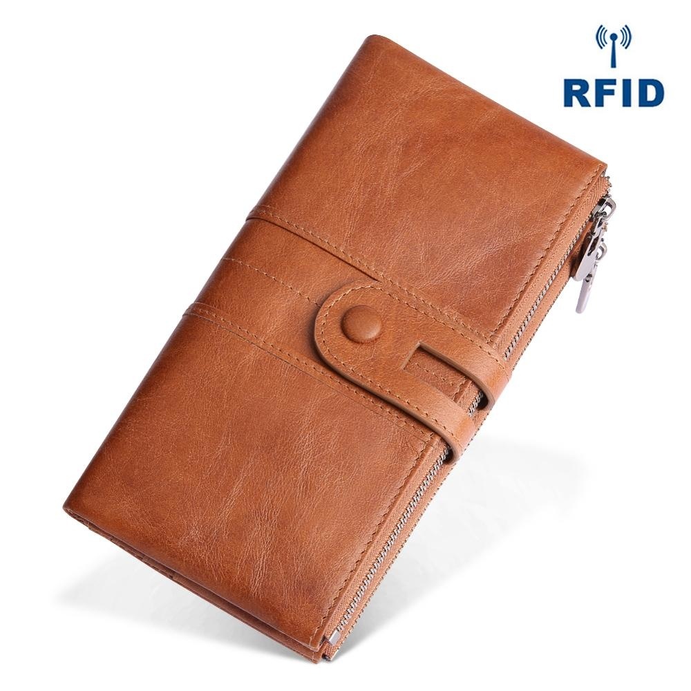 Sale Wallet Hot Genuine Leather Men Rfid s Male Card Holder Zipper Long Clutch Coin Purse New Design Unisex cb720