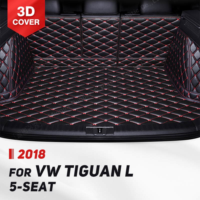Auto Full Coverage Trunk Mat For VW Tiguan L 5-Seat 2018 Car Boot Cover Pad Cargo Interior Protector Accessories a3a36