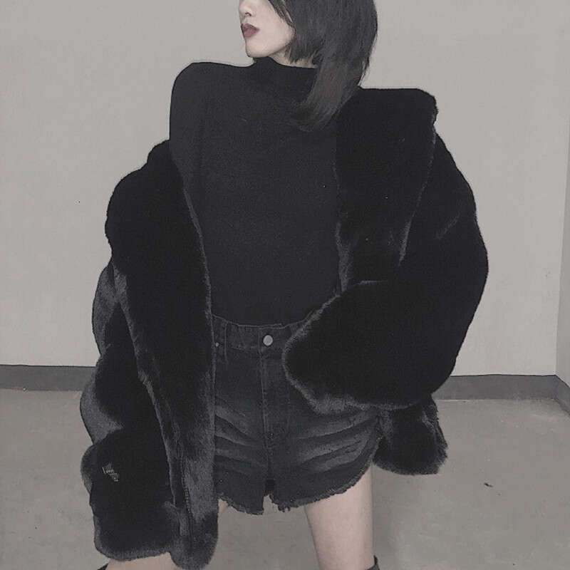 shanshi fur coat women Korean loose for women in winter thickened snowman hoodie imitation otter rabbit fur grass coat