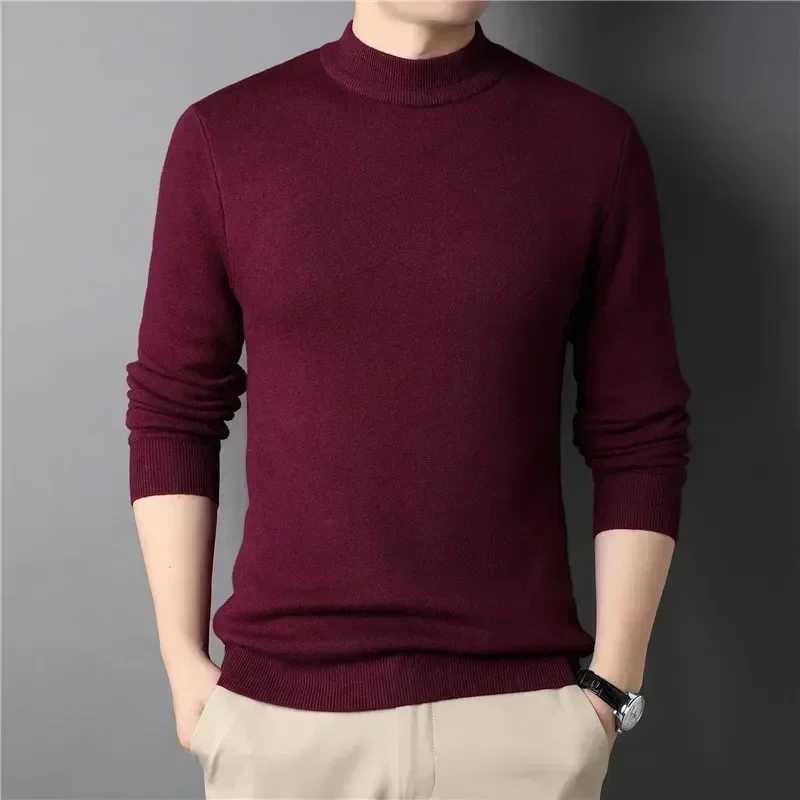 Wool 2023 new mens cashmere sweater half neck mens sweater knitting and drawing machine suitable for mens clothing W2411111