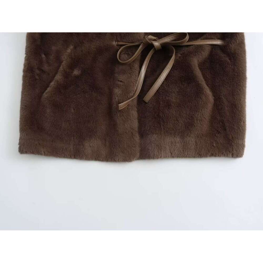 shanshi fur coat women Autumn 18 one-piece coat women's fashion mink fur imitation rope