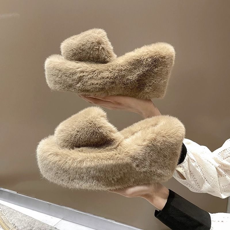 Women's New Autumn/Winter Thick Bottom Slope Heel Home Soft Bottom Cotton Mop.