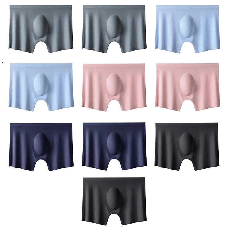 10 pieces/batch of mens summer ice silk boxing underwear seamless underwear shorts ultra-thin breathable sexy underwear 241112