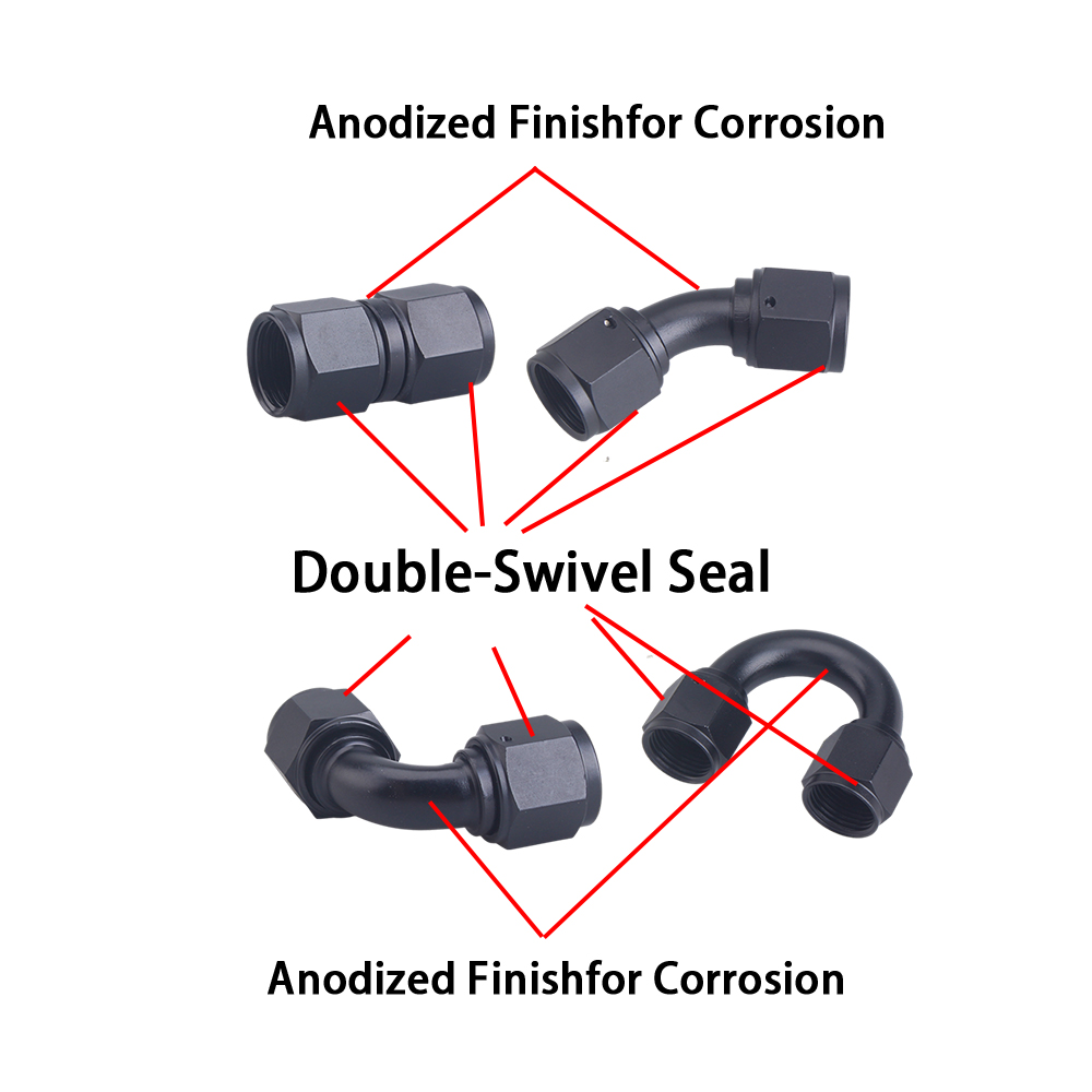 Universal 0 45 90 180 Degree to AN6 AN8 AN10 Female Hydraulic hose Elbow Oil Cooler Fitting Hose Fittings