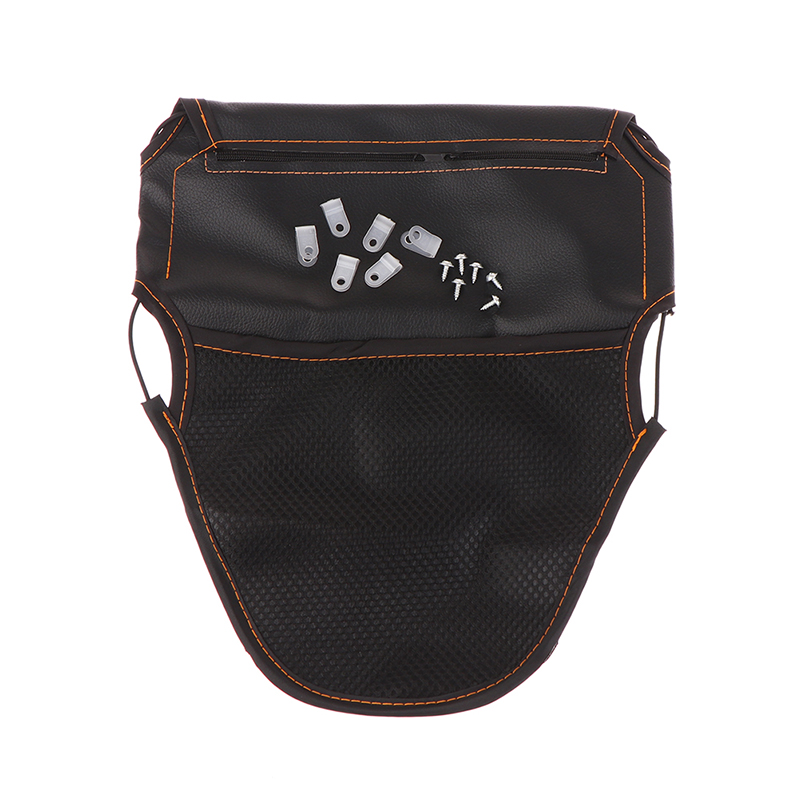 Motorcycle Scooter PU Leather Under Seat Storage Pouch Bag Dual Pockets Organizer