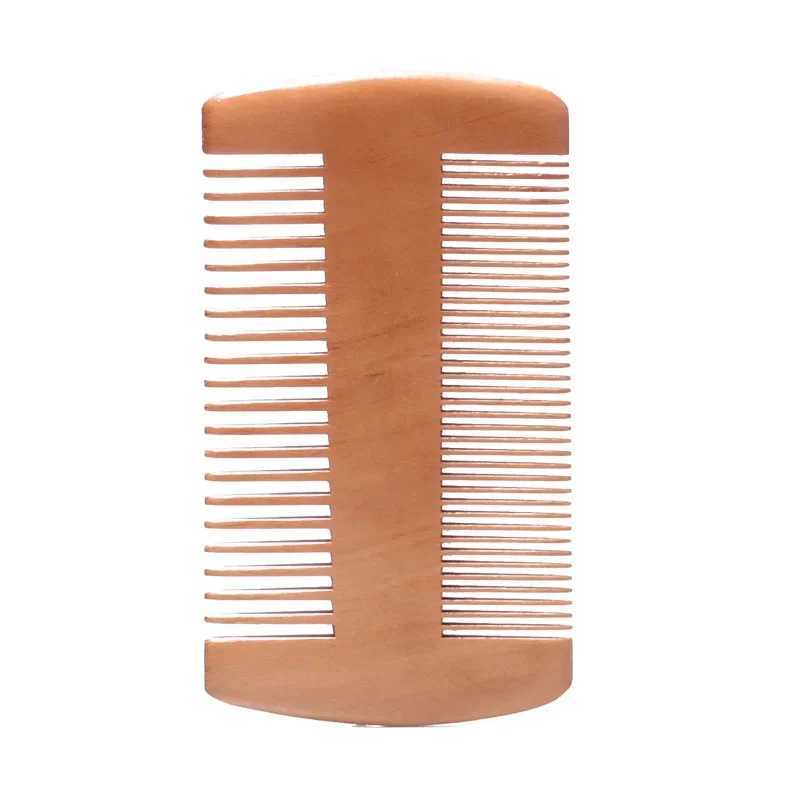 Pocket wood comb natural peach wood ultra narrow toothed wood comb anti-static beautiful beard wave comb W241112