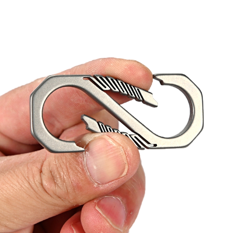 Durable Titanium Alloy Keychain Car Key Holder Outdoor Carabiner Spring Snap Hook Clip Backpack Buckle e6625