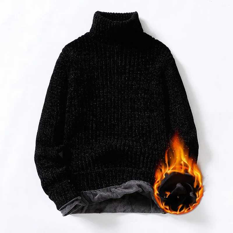 Autumn and winter new sweater mens casual turtle neck knitted mens loose solid color thick zipper mens fashion street clothing zipper mens W2411111