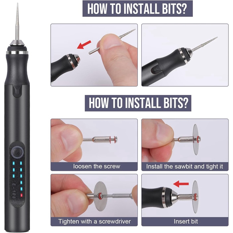 1 Set Electric Engraving 2025 Pen Portable new DIY Rotary Engraver For Jewelry Wood Glass Stone Carving