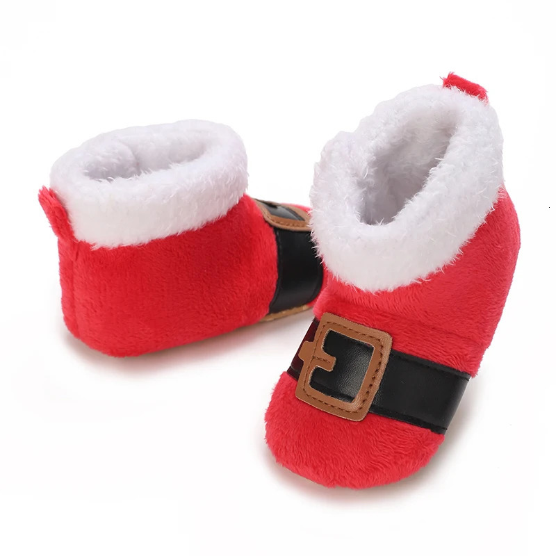 Christmas born Baby Shoes Boys Girls Toddler First Walkers Soft Bottom Infant Flats Warm Snow Boots 0-18Months 241111