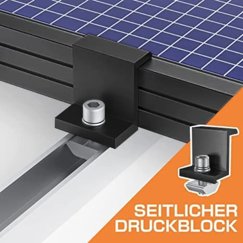 Solar Module Holder PV Bracket End Clamp Medium Clamps for 30-45mm Mounting Rail PV Solar Panel Aluminium Alloy AL6005-T5