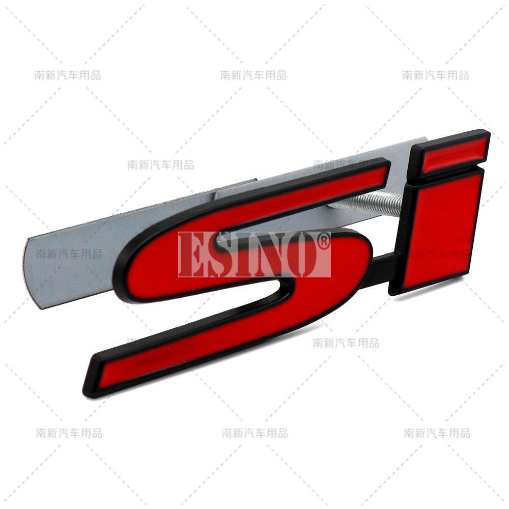 Car Styling 3D Metal Front Grill Chrome Zinc Alloy SI Emblem Badge Auto Accessory for Honda Civic Si