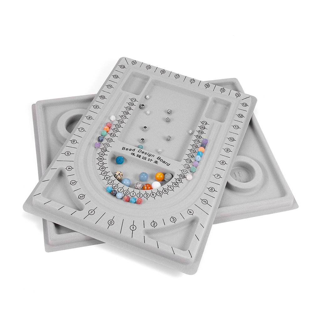 Flocked Bead Board Bracelet Necklace Beading Organizer Artistry Tray Design Measuring Tool for DIY Jewelry Making Accessories