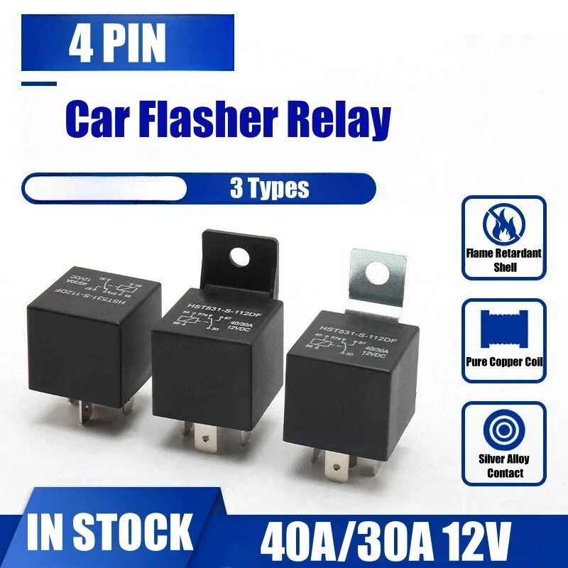 New Energy Vehicle Waterproof Automotive Normally Open 12V 4 Pin 40A/30A Relay
