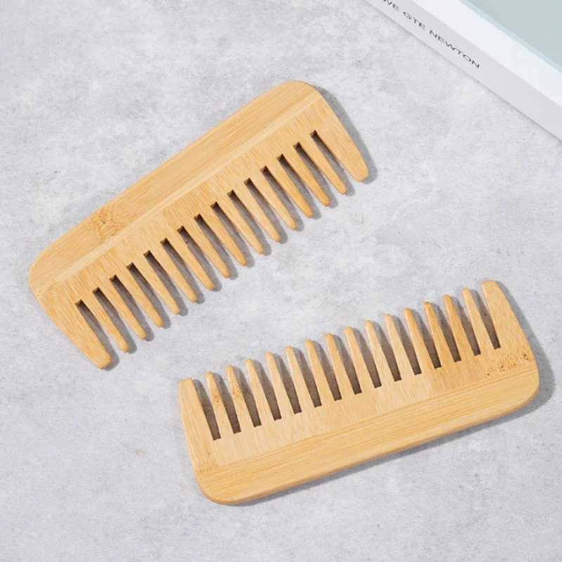 Bamboo wide tooth comb hair brush corner comb anti-static curly hair suitable for women men smooth massage and home salon use W241112
