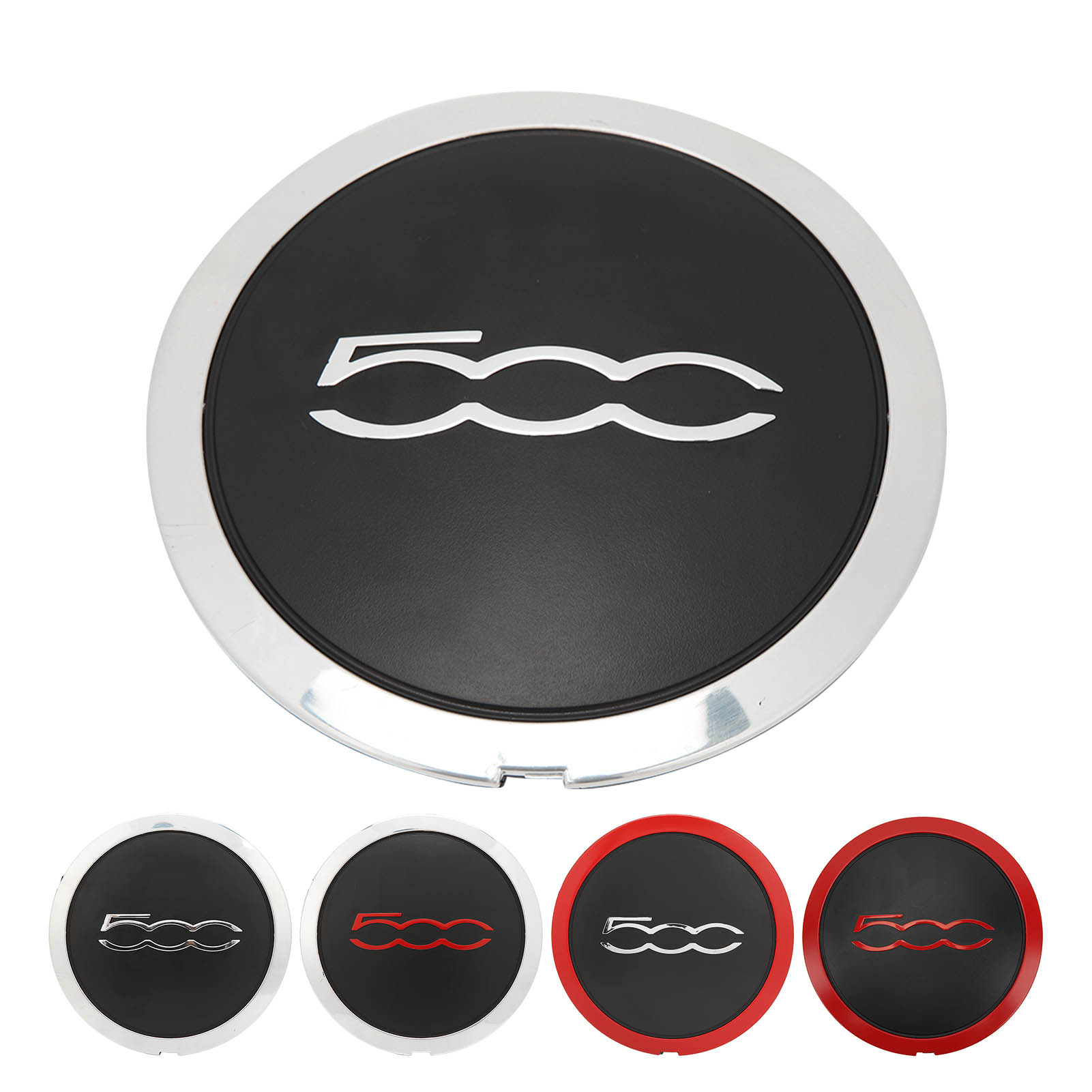 68078421AC Car Hup With Chrome Trim 68078419AC Wheel Hub Center Cover Cap Replacement for FIAT 500 2012-2022