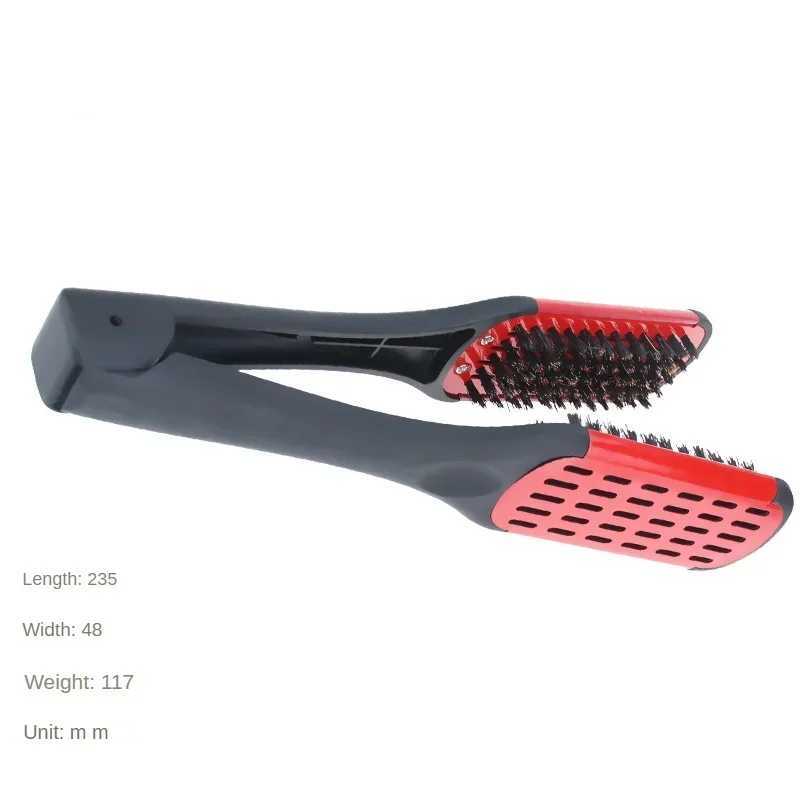 Natural ceramic plywood straight comb brush clip fiber optic styling hair care tool double-sided hair removal W241112