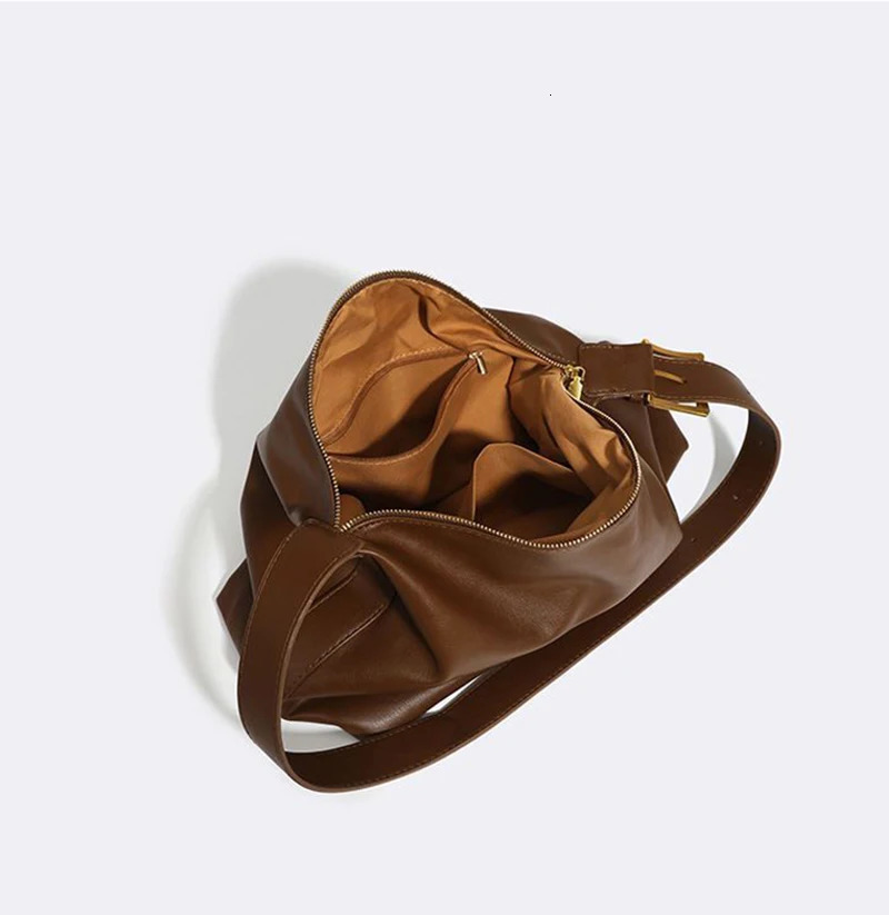 Vintage Pillow n PU Leather Boston Handbag For Women Casual Large Capacity Shoulder Crossbody Bags Fashion Shopper 241111