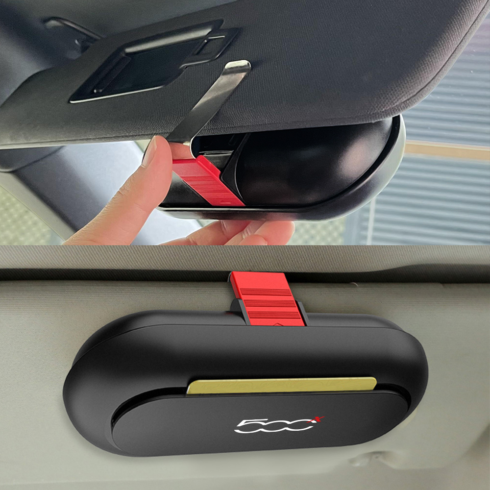 Car Sun Visor Glasses Buckle Case Holder For Fiat 500 500C 2012 500X 500L Abarth 695 Storage Box Car Interior Accessories Tools 58149 5 60771