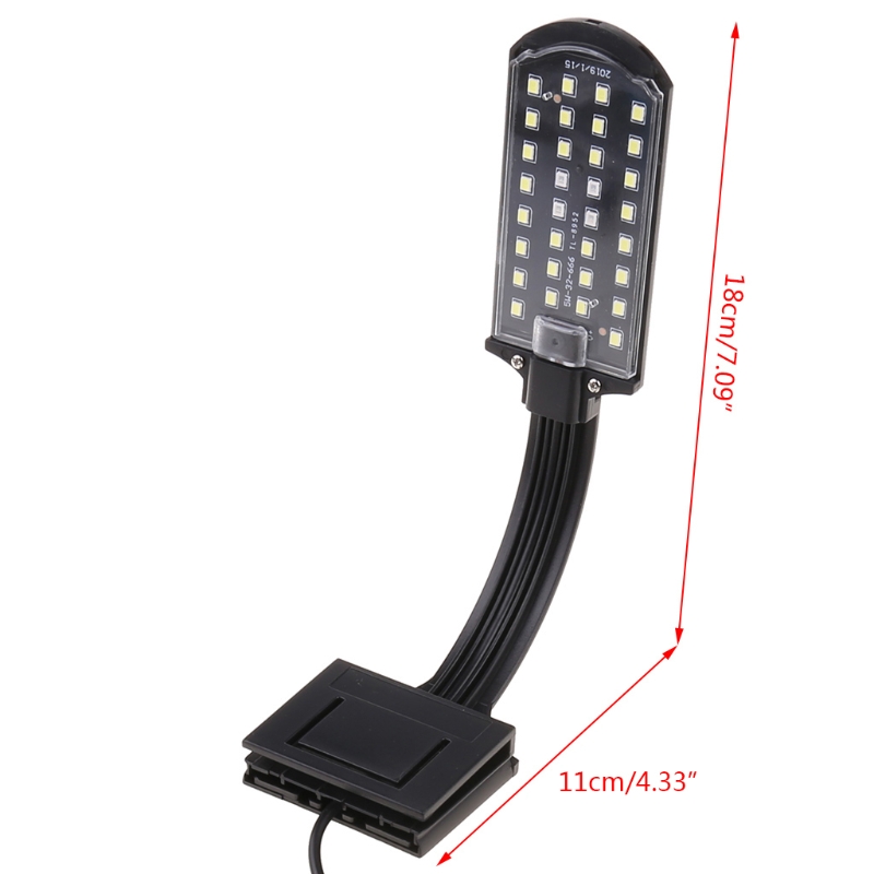 Aquarium LED Clamp Light High Brightness White & Blue Lighting Energy Saving 32 Beads Small Lamp for Nano Fish DropShipping