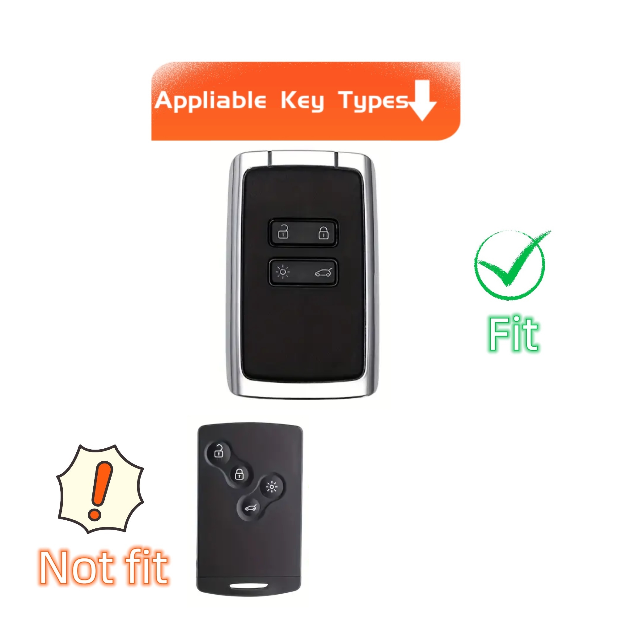 Key Fob Cover with Keychain Lanyard for Renault Captur, Koleos, Kadjar, Arkana, Megane, Dacia Duster, Sandero, Stepway