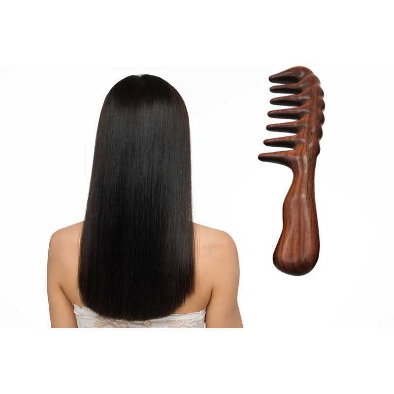 Wide toothed wooden comb for curly hair wooden comb for curly hair anti-static natural sandalwood comb W241112