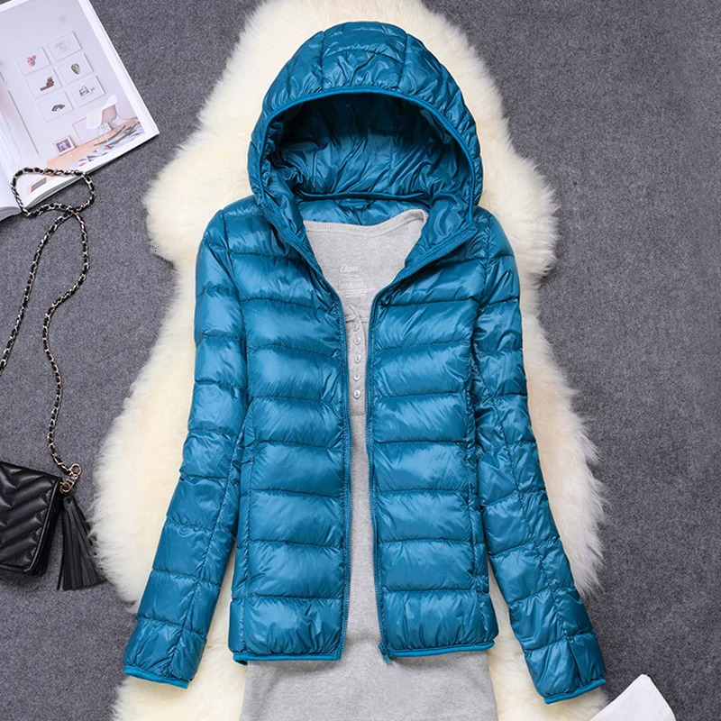 Womens Puffer Jacket 15 Colors Plus Size 5XL 6XL 7XL Spring Autumn Female Ultra Lightweight Packable Hooded Down Coats 241112