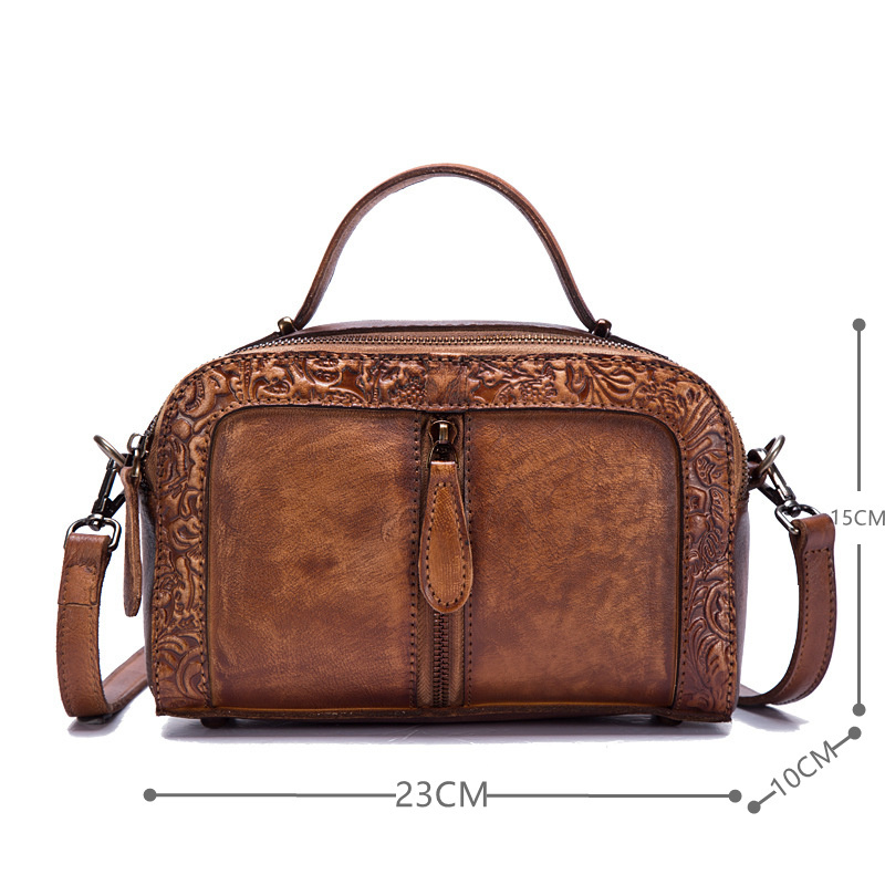 GAGACIA Women's Shoulder Bag Retro Genuine Leather Handbag Ladies Eming Wallets For Women Messenger Bags Designer New