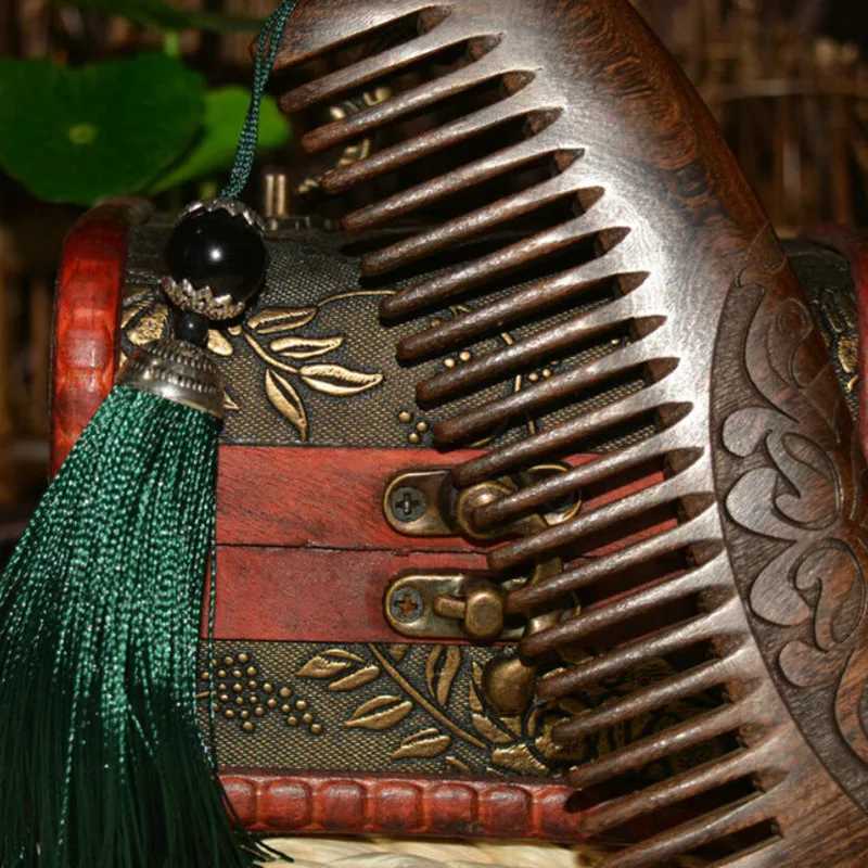 Handmade sandalwood hair comb anti-static hair removal wood comb fine and wide toothed wood comb W241112