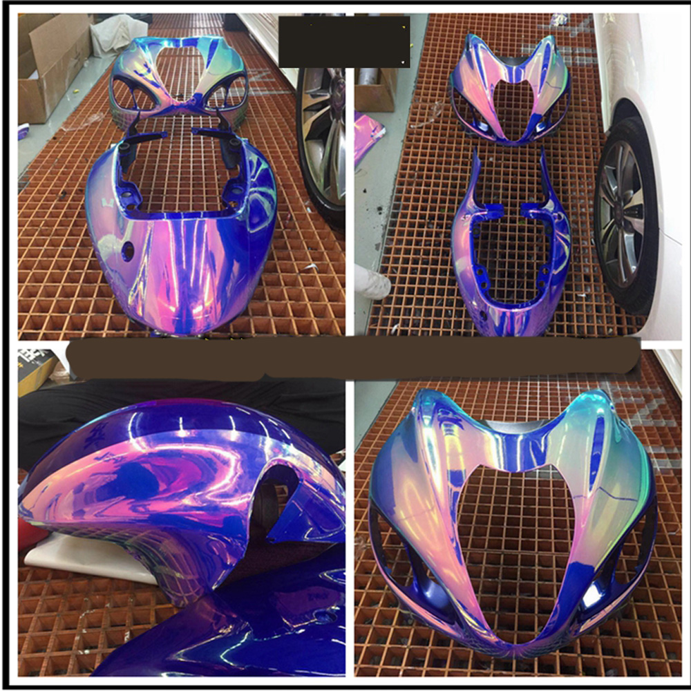 10/20/30/40/50*137cm Premium Holographic Chrome Blue Purple Rainbow Neo Car Vinyl Wrap Sticker Decals Roll Film