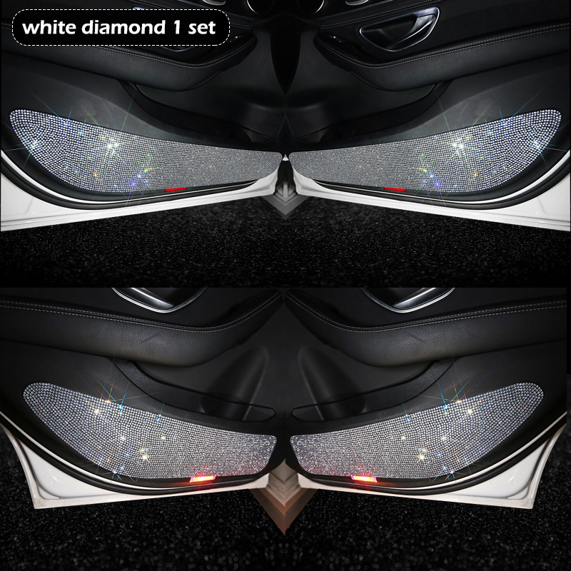 Bling Rhinestone Door Protective 3M Dia Stickers and Decals Body Anti-kick Scratch-resistant Car Interior Accessories