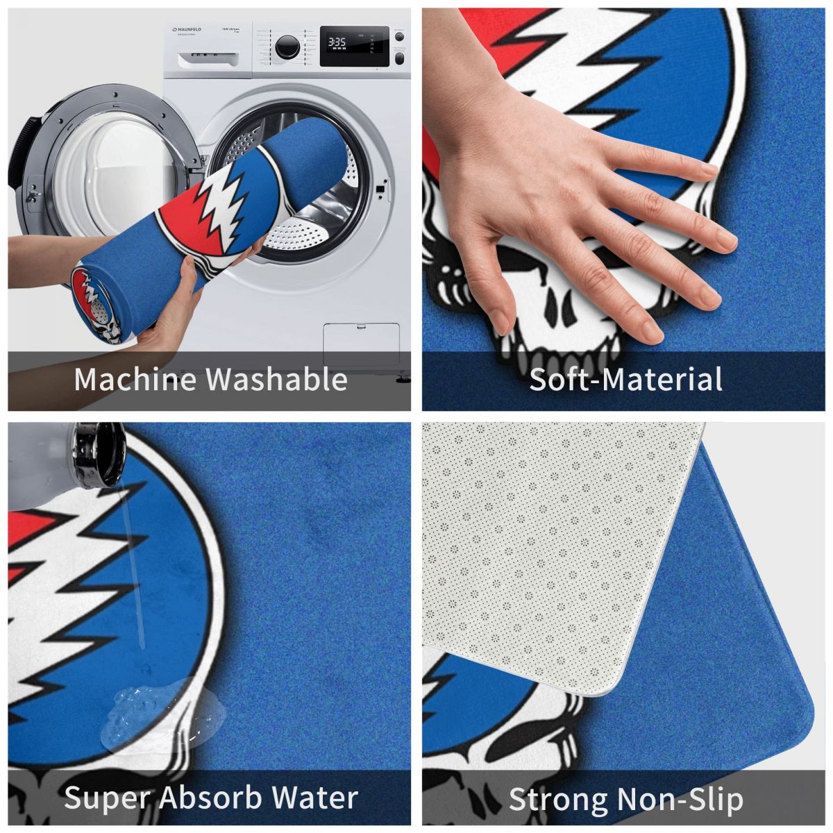 Grateful Dead Team Non-slip Doormat Bath Bedroom Mat Prayer Carpet Home Modern Decor