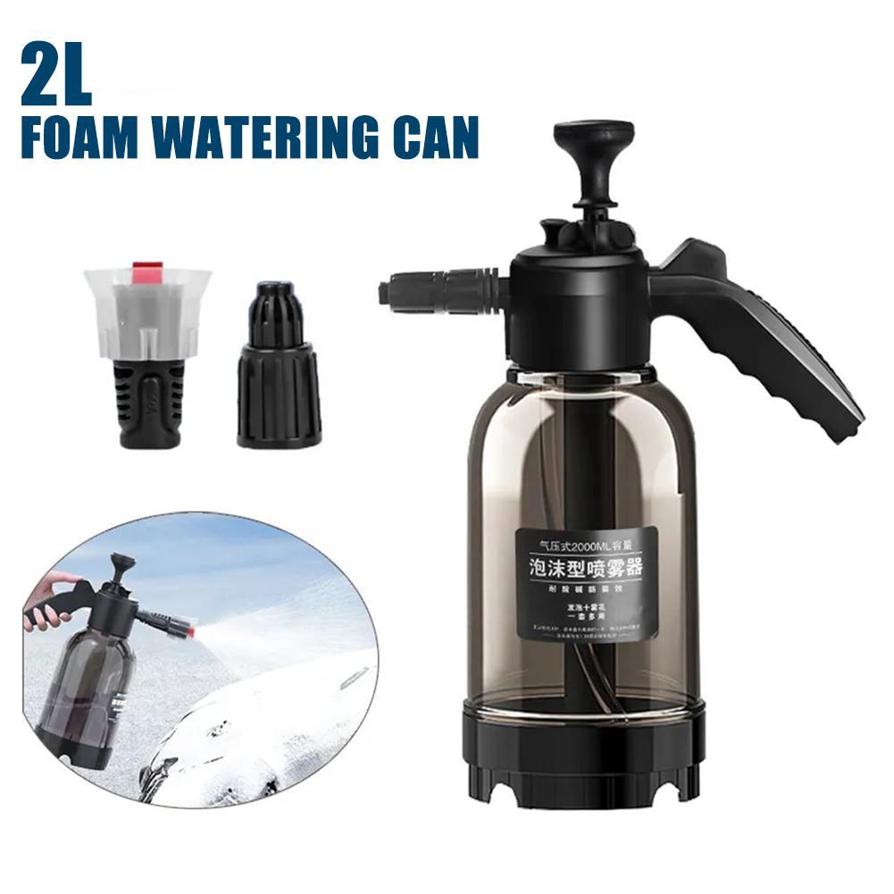 2L Hand Pump Sprayer Snow Foam Gun Nozzle With Pressure Relief Vae Car Wash Spray Bottle Window Cleaning Tools