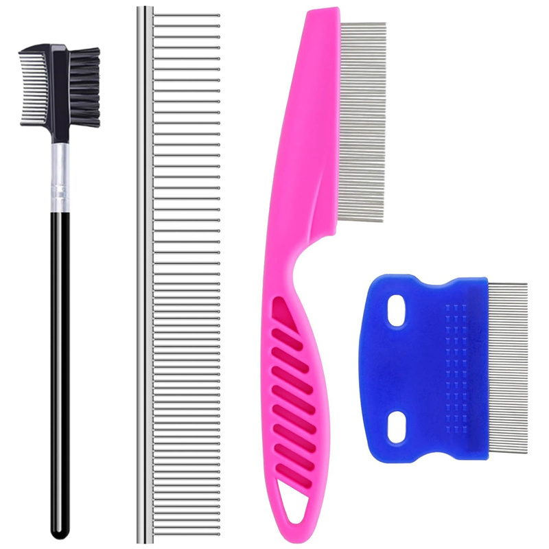 multifunctional pet grooming brush pet hair comb tear stain removal finetooth stainless grooming massage comb dog combs stainless for small dogs puppi