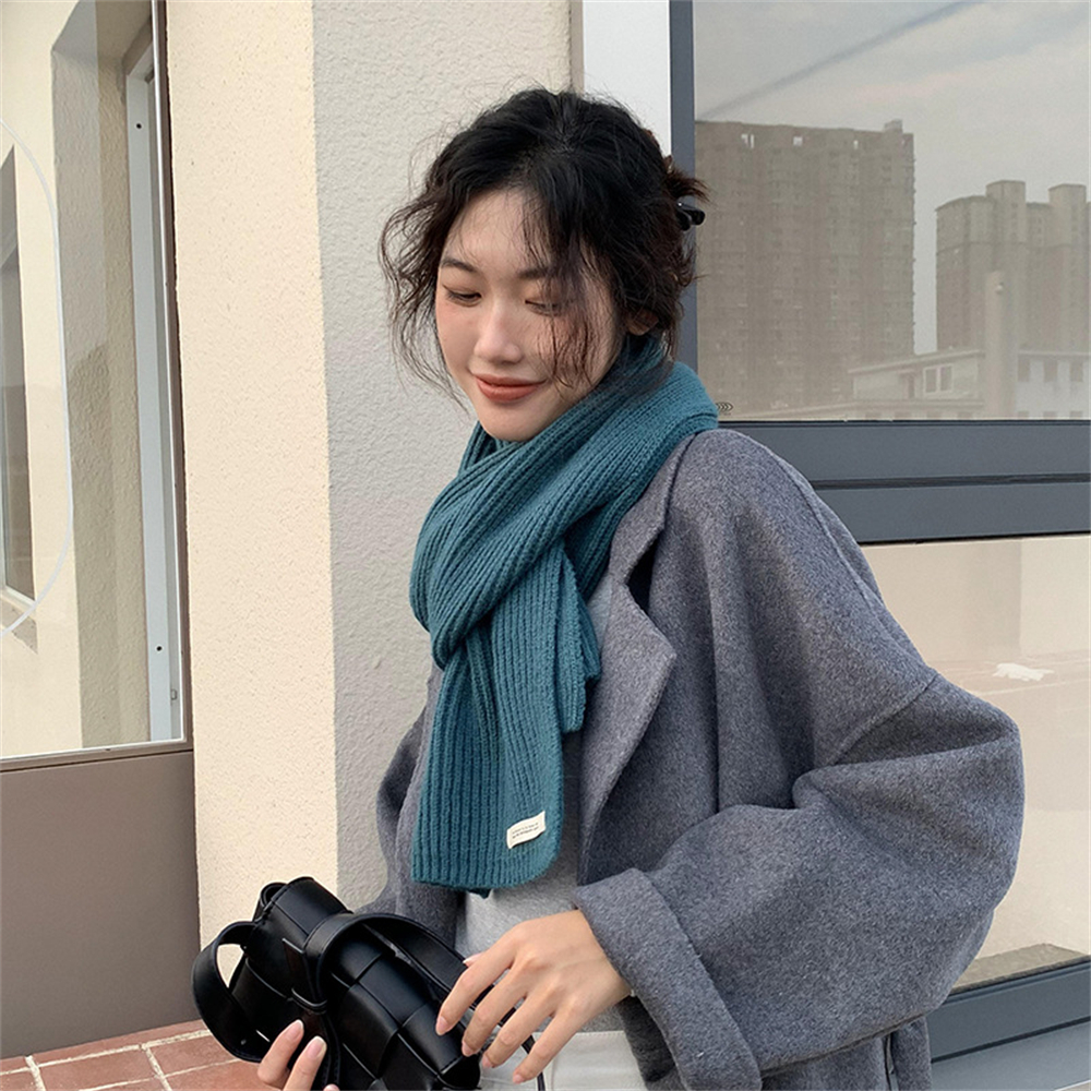 Korean Scarves for Women Winter Warm Cashmere Knitting Scarf Unisex Thickened Wool Scarf Japanese Couple Neck Scarf Accessories b85e4