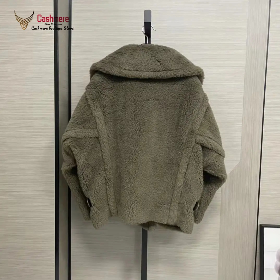 Winter short jacket womens jacket teddy bear jacket womens autumn casual camel double chest high-end warm jacket 241112