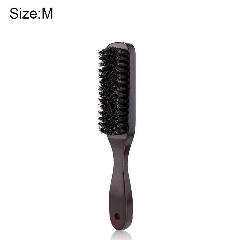 Mens beard brush wooden handle pig mane mouse cleaning brush anti-static barber hair comb shaving tools W241112