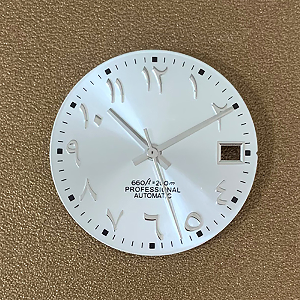 Arabic Numerals Watch Dial, 28.5mm, for NH35 NH36 Movement Watch Accessories, Sunburst Arabic Dial NH35, 4.2 3.8 3.0 Crown