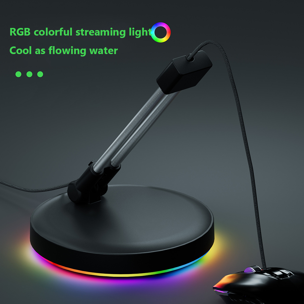 RGB Mouse Bungee Cable Holder Anti-Slip Feet Gaming Mouse Cable Management Cord Clip Fixer Holder Anti-winding for Esports Games