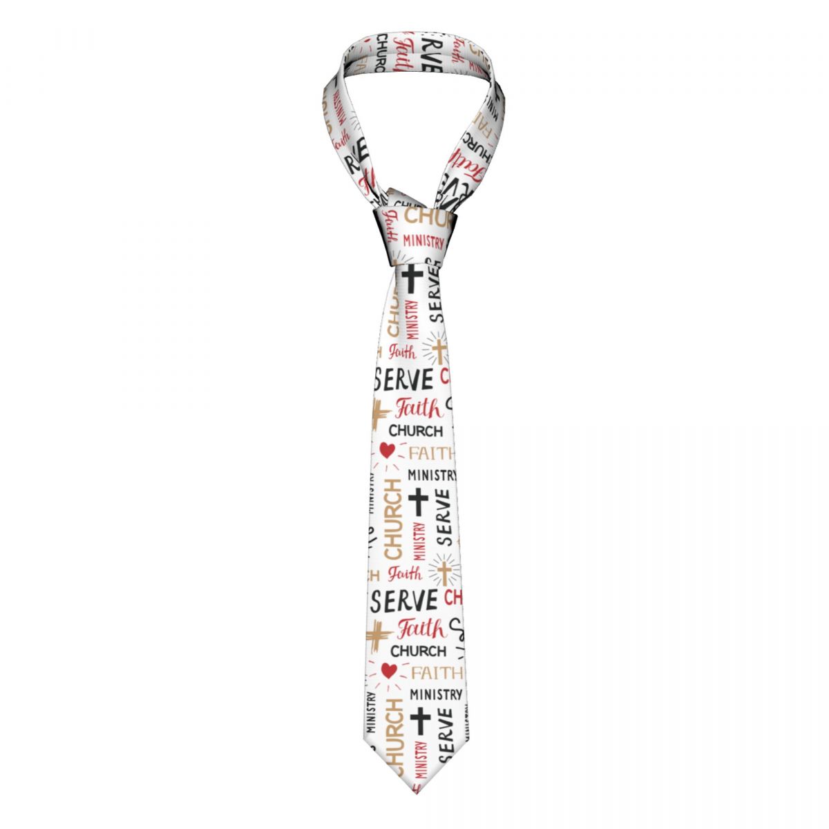 Christian Words Faith Church Ministry Serve Biblical Necktie Men Women Slim Polyester 8 cm Neck Tie for Men Accessories 17a46