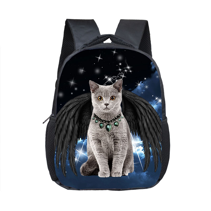 Funny Cat Backpack Cute Animal Cat School Bags Galaxy Starry Sky Bookbag for Girl Student 16 Inches Travel Daypack Computer Bag 6197d