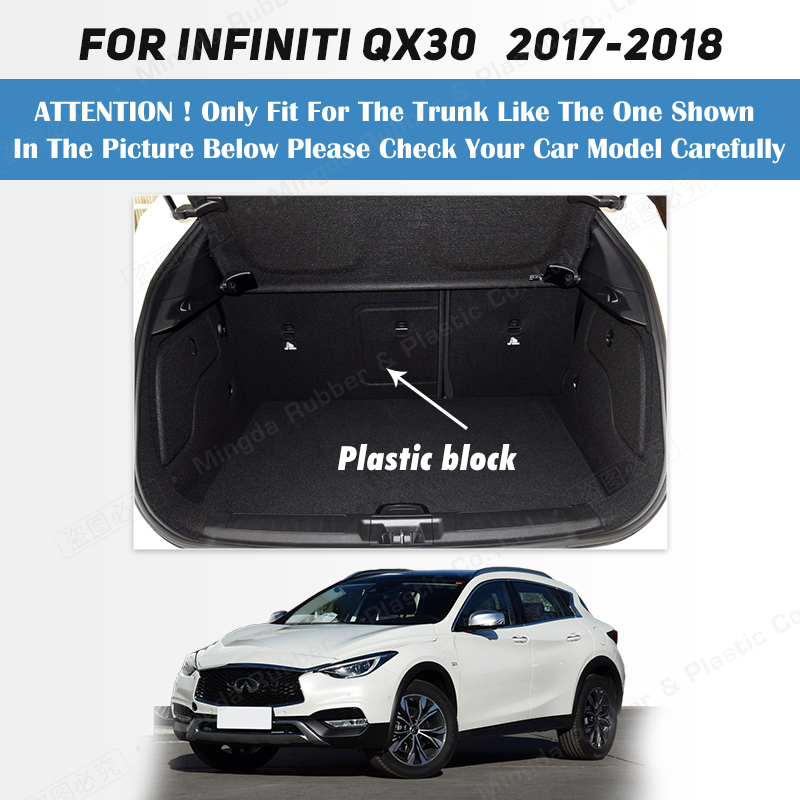 Auto Full Coverage Trunk Mat For Infiniti QX30 5-Seat 2017 2018 Car Boot Cover Pad Cargo Liner Interior Protector Accessories aa701